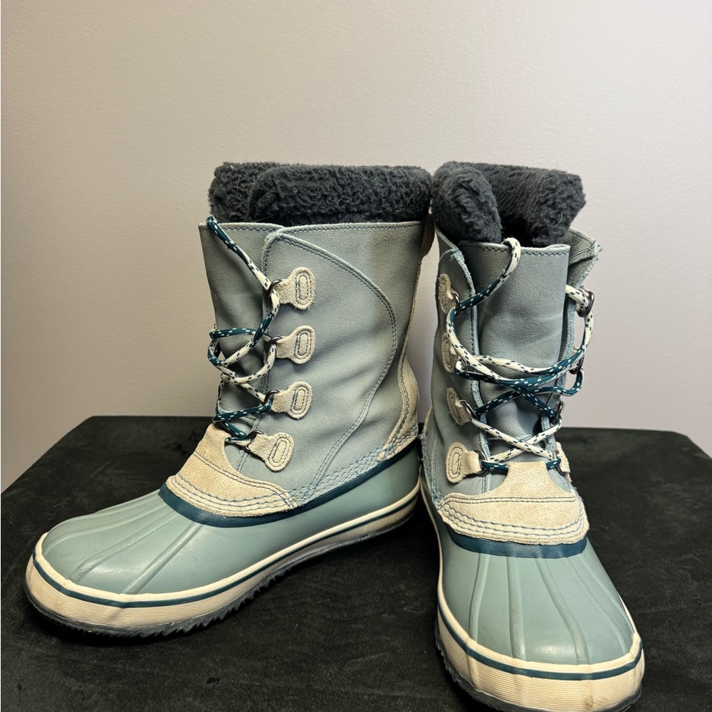 LL Bean Women's Waterproof Winter Duck Boots in Light Blue